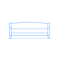 Furniture Divan Maeve Twin Daybed Simple Line Art Svg, Free Vectors File